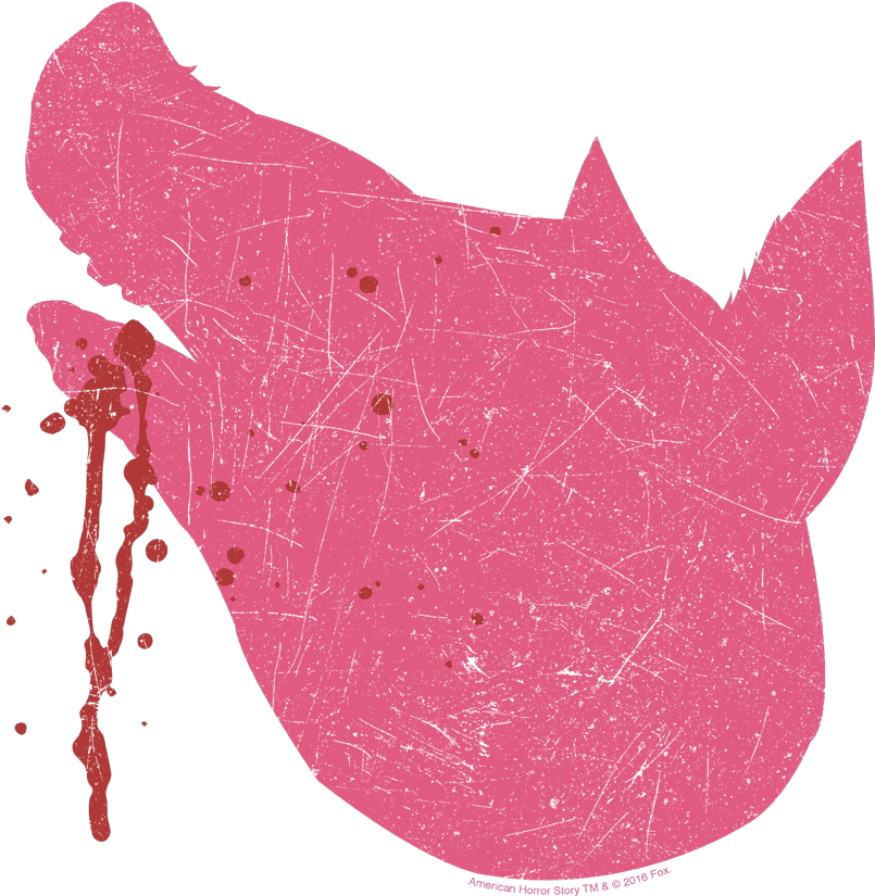 American Horror Story Pig Head Juniors T-shirt - Illustration (936x931), Png Download