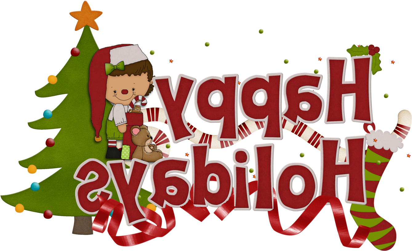 Happy Holidays Clip Art Free - Clip Art (1402x919), Png Download