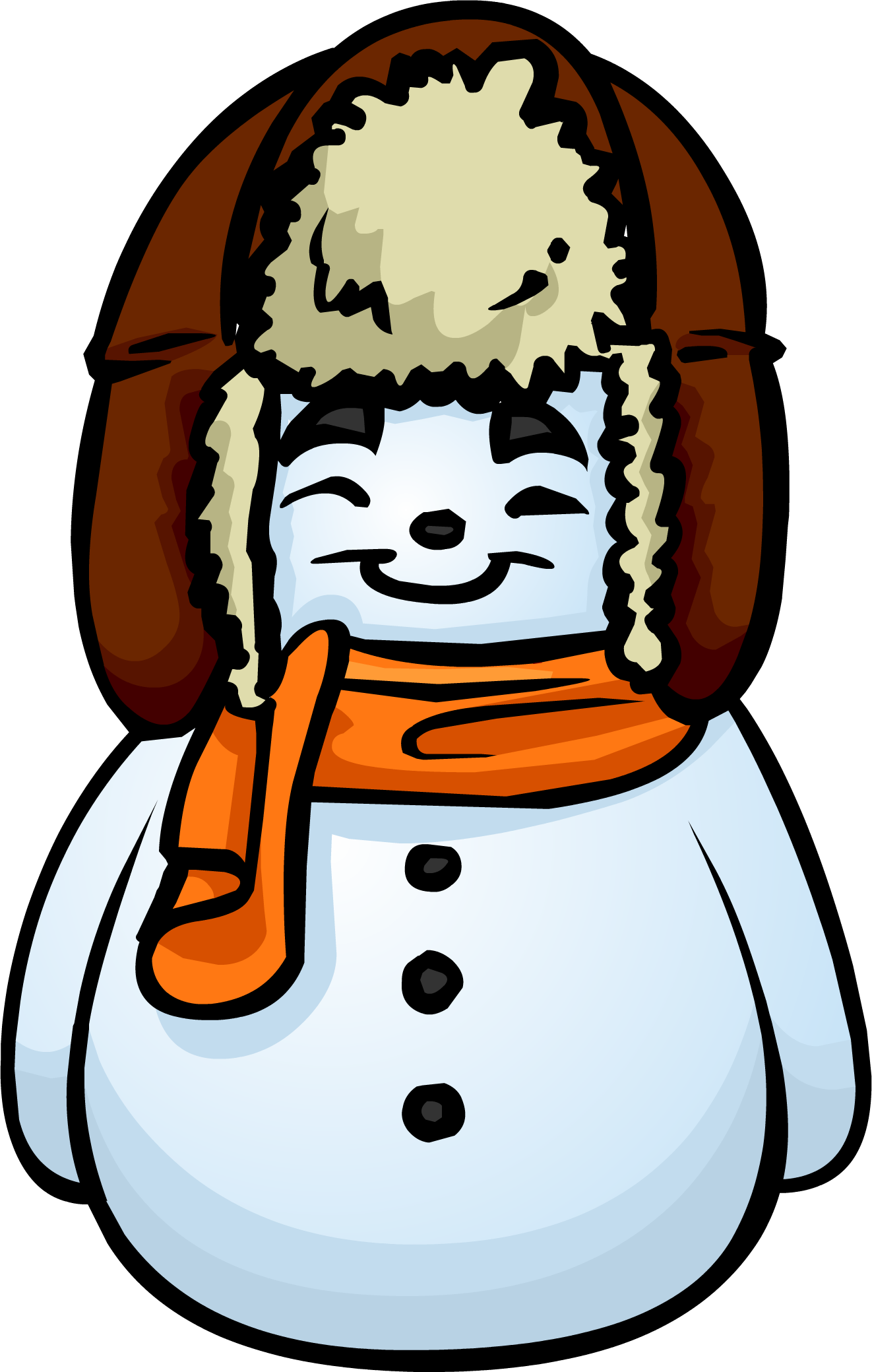 Orange Scarf Snowman - Club Penguin Snowman Furniture (1322x2079), Png Download