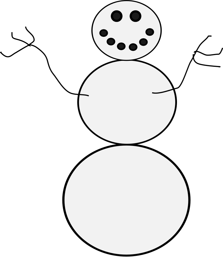 Snowman Svg File - Outline Of A Snowman (780x900), Png Download