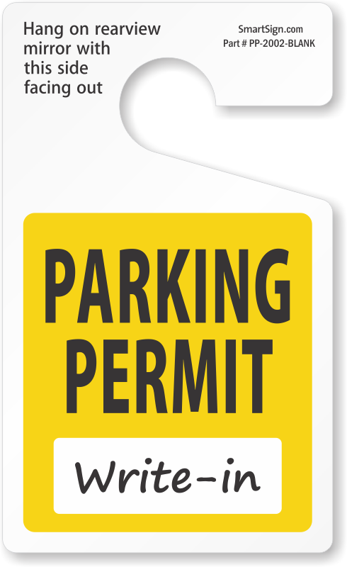 Toughtag™ Standard Rearview Mirror Hang Tag, Yellow - No Parking In Bike Lane (490x800), Png Download