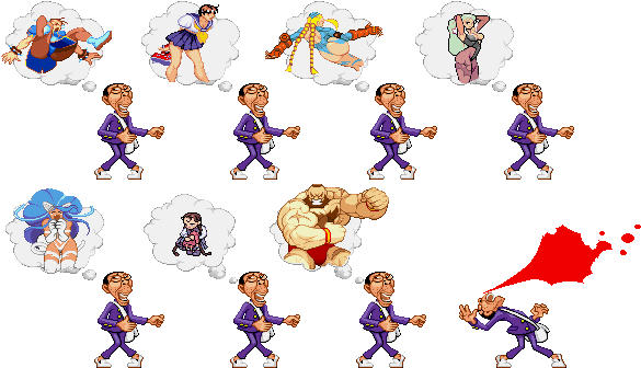 Street Fighter - Norimaro Nosebleed (592x385), Png Download