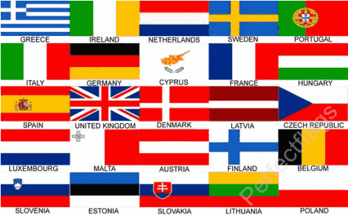 Euro 25 Flag - Flag Euro (500x500), Png Download