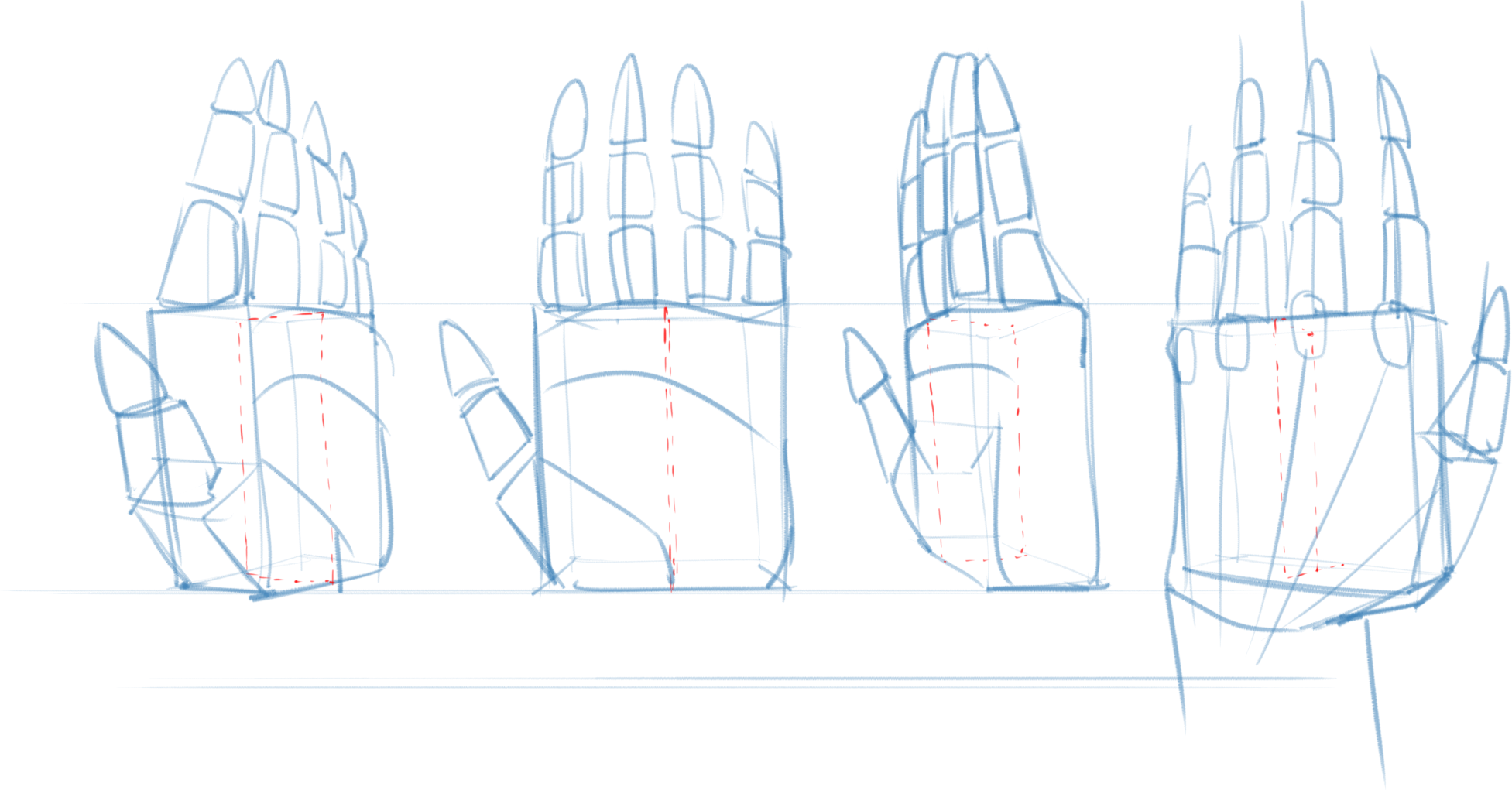 At This Point, Depending On Which Side Of The Hand - Sketch (1953x1021), Png Download