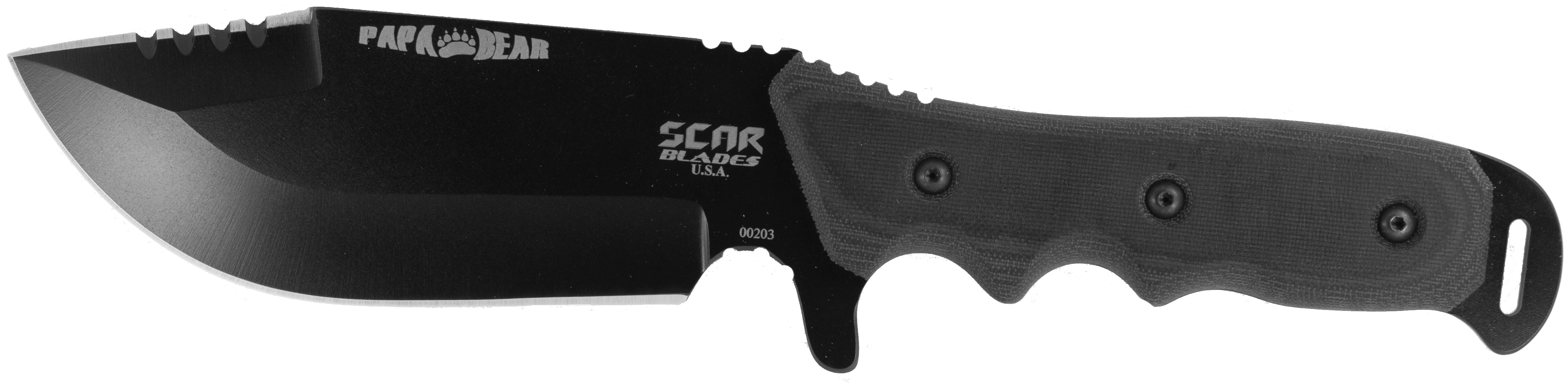 Papa Bear - Scar Blades Papa Bear Knife, Powdercoat Gray/brown/black (4926x1710), Png Download
