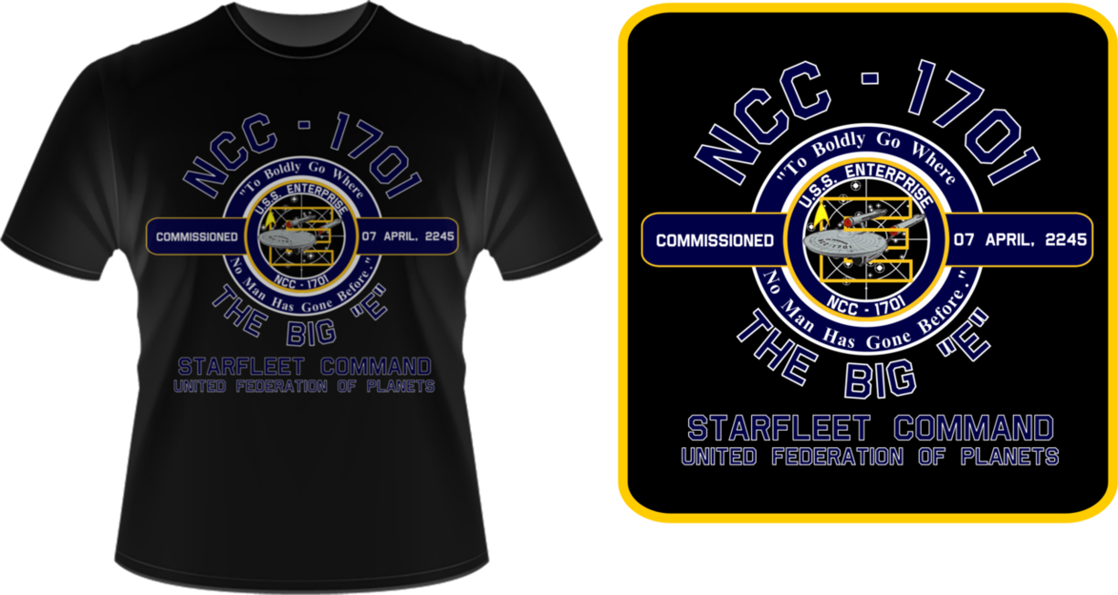 Uss Enterprise Ncc 1701 Commissioning T Shirt By Viperaviator - T Shirt Ncc 1701 D (1225x652), Png Download