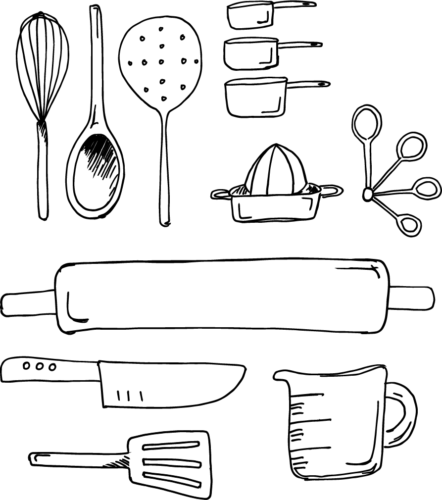 Kitchen-utensils (893x1010), Png Download