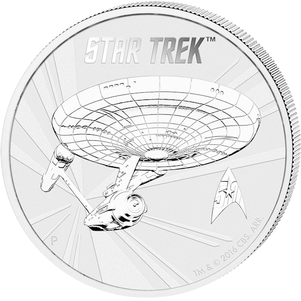 1 $ Star Trek, Uss Enterprise - 1 Ounce Silver Coin Star Trek (600x600), Png Download