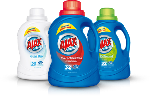 *print Now* $2/1 Ajax Laundry Detergent Coupon - Ajax Laundry Detergent Logo (500x318), Png Download