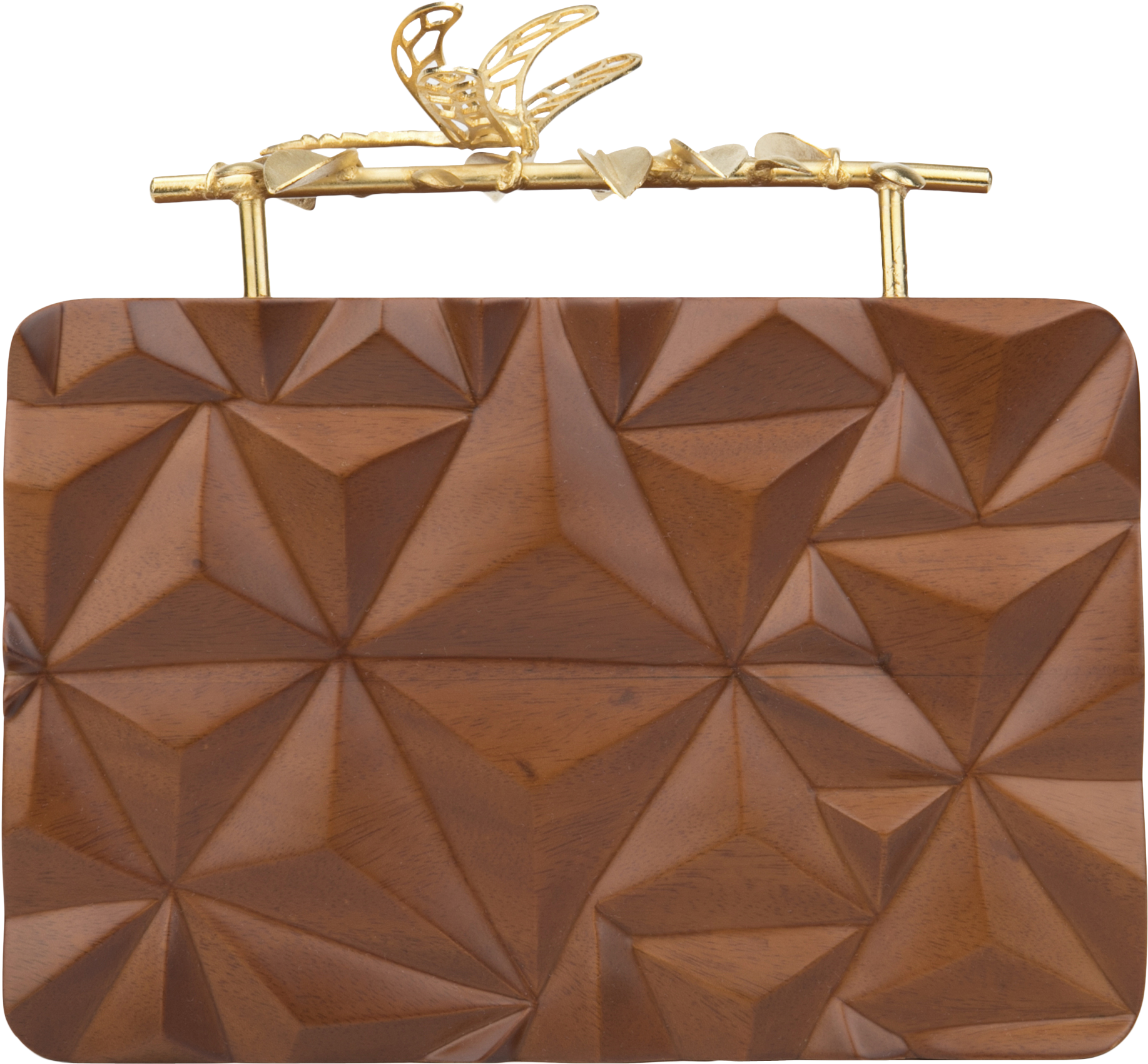 Triangle Wooden Firefly Clutch (4990x3327), Png Download