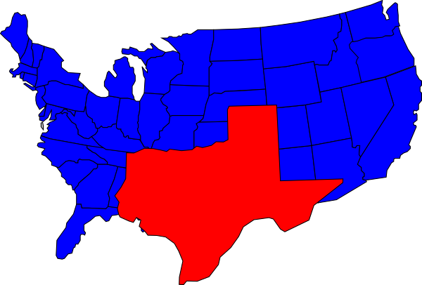 Texas Clip Art Many Interesting Cliparts - Electoral Map If Meme (600x406), Png Download