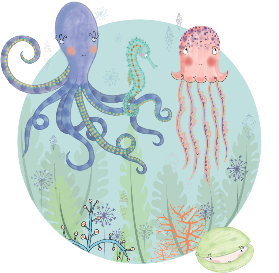 Sea Creatures (1000x1000), Png Download