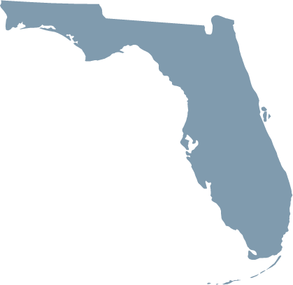 Map Of Florida - State Of Florida (419x407), Png Download