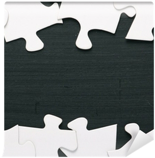 A Border Of Blank White Jigsaw Puzzle Pieces On A Blackboard - Word Confidence (400x400), Png Download