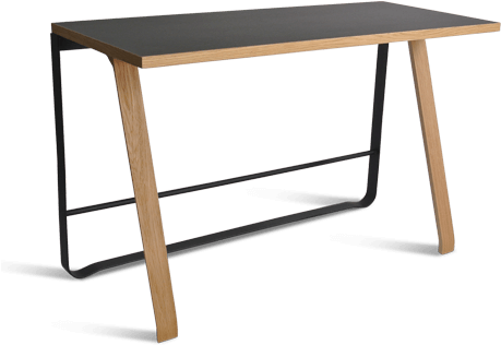 Model - Oak/black - Minimalistisk Skrivebord Eg (467x700), Png Download