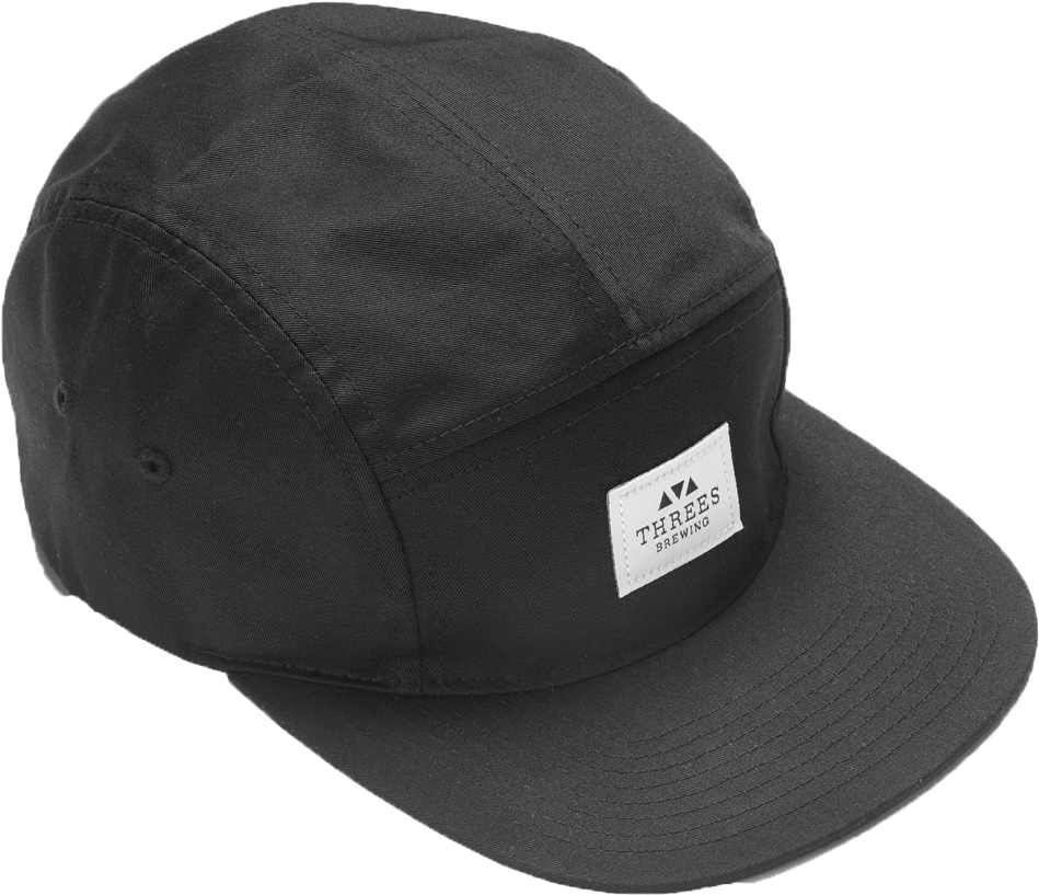 Full Logo Black 5 Panel Hat - Top Logo Snapback (1618x1491), Png Download