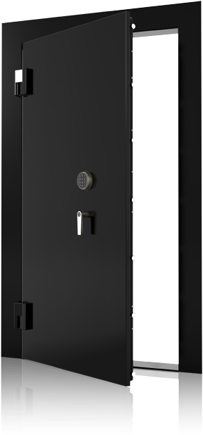 Glossy Black Paint Vault Door - Abierto Puerta (356x617), Png Download