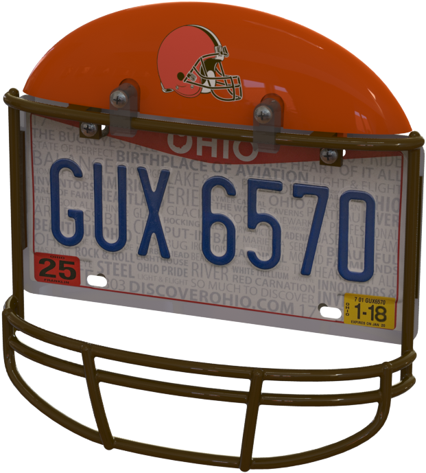 Cleveland Browns Helmet Frame - Sports Team License Plate Frame (649x702), Png Download