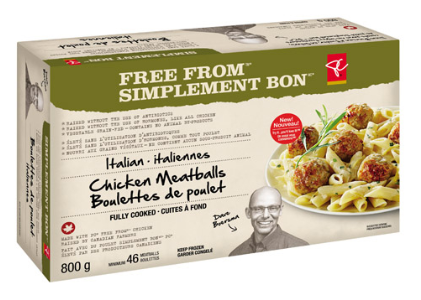 A Box Of Frozen Pc Free From Italian Chicken Meatballs - Raised Without Antibiotics Chicken Canada (420x420), Png Download