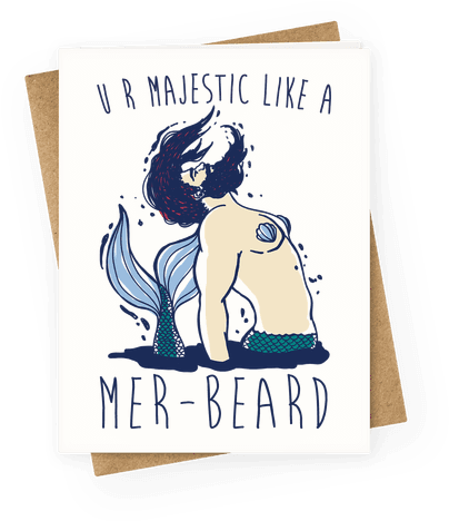 Majestic Mer-beard Greeting Card - Am On A Curiosity Voyage (484x484), Png Download