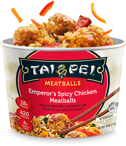 Emperor's Spicy Chicken Meatballs - Tai Pei Beef & Broccoli - 14 Oz Box (516x513), Png Download