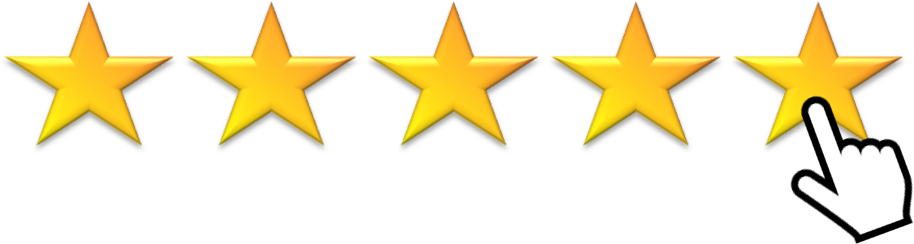 Five Stars With Hand (1000x319), Png Download