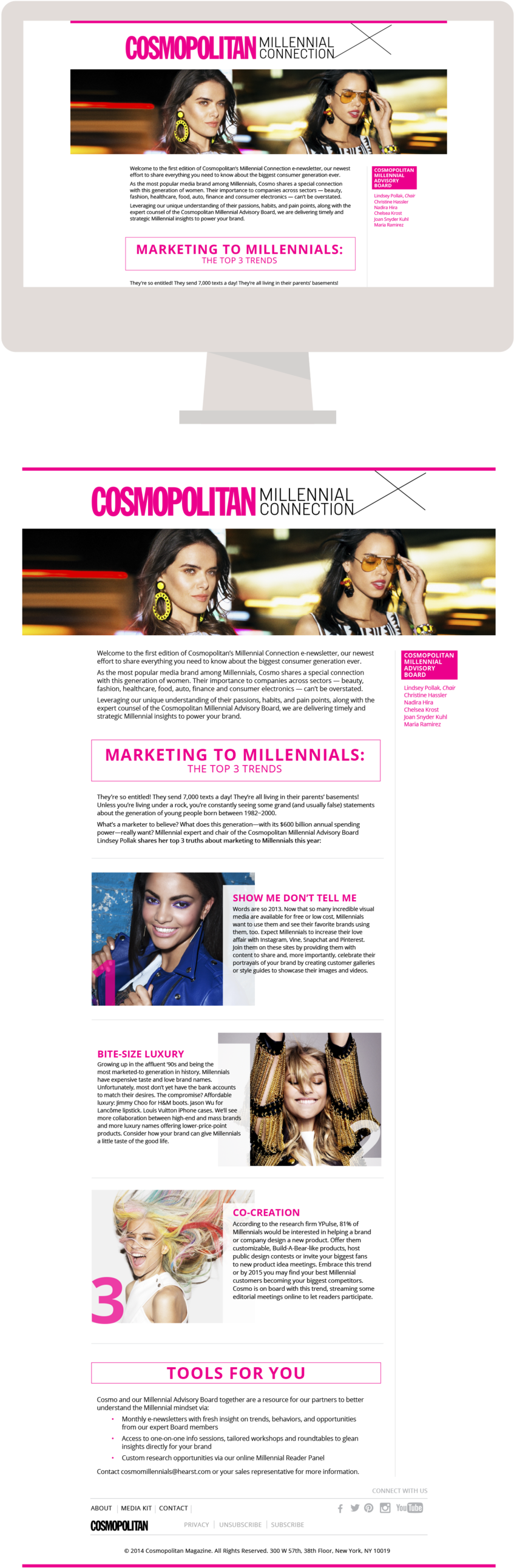 Cosmo Newsletter Millenial@2x - Magazine (1000x2716), Png Download