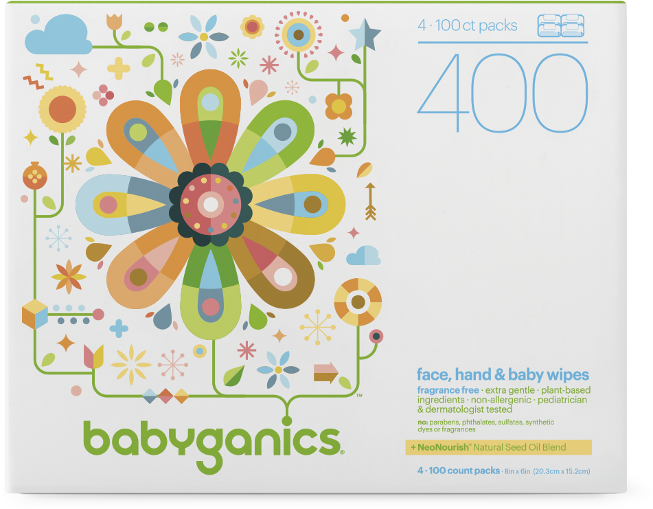 Babyganics - Face Hand & Baby Wipes Fragrance Free (1200x1200), Png Download
