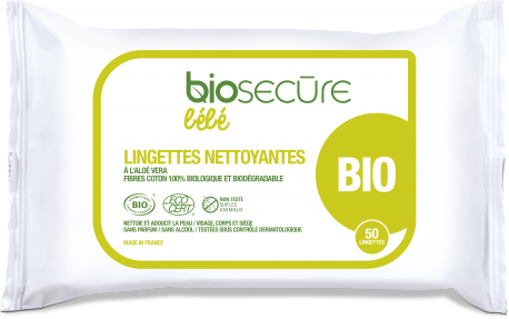 Bio Secure Lingettes Nettoyantes Bébé 50 Lingettes (458x287), Png Download