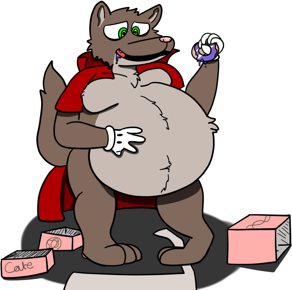 Donut Cake Theif - Cartoon (1000x1000), Png Download