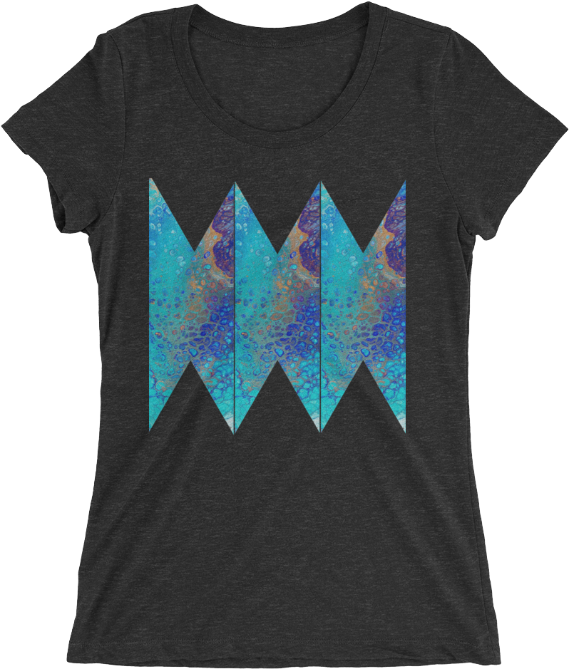 Blue Abstract Design T-shirt For Women 3 - Born To Shop Forced To Work Sign (1000x1000), Png Download