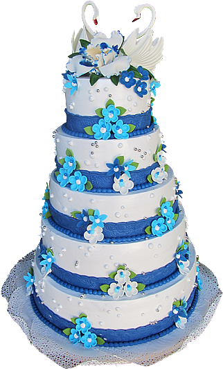 The Original Cake For Special Occasions - Blue Wedding Cake Transparent Png (600x550), Png Download