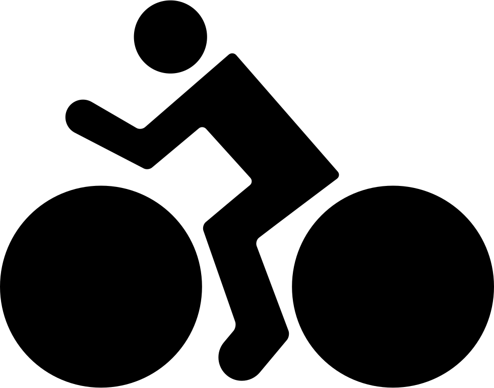 Man Riding On A Bike - Bike Riding White Icon Png (980x770), Png Download