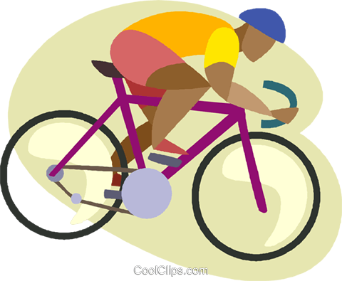 Man Riding Ten Speed Bicycle Royalty Free Vector Clip - Road Bicycle (480x395), Png Download
