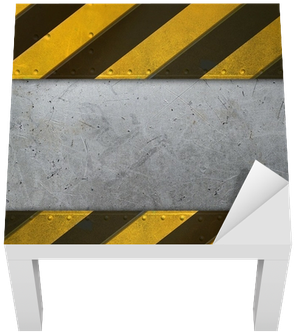 Metal Plate With Caution Stripes Lack Table Veneer - Metal (400x400), Png Download