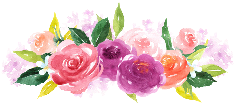 Hand Painted Colorful Flower Png Transparent - Animals And Flowers Watercolor (1024x470), Png Download