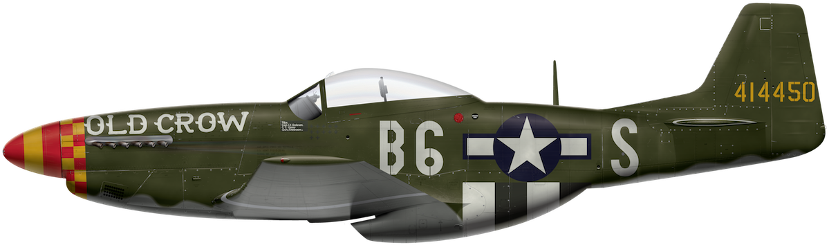 P-51d "old Crow" Side Profile View - Fairford (1280x469), Png Download