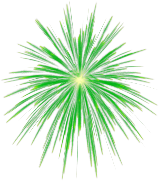Feux D'artifice - Feu D Artifice Vert Png (541x619), Png Download