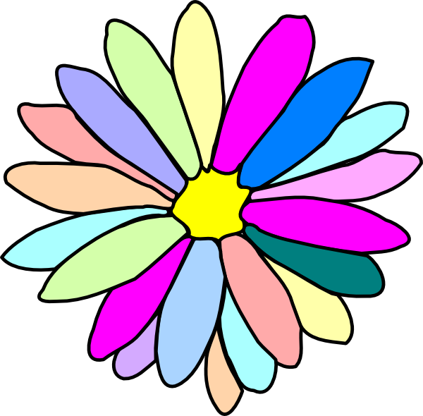 How To Set Use Colorful Flower Svg Vector (600x590), Png Download