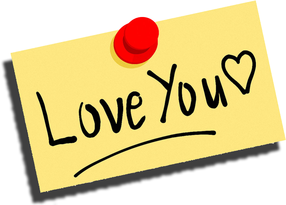 Love You Sticky Notes (1024x721), Png Download