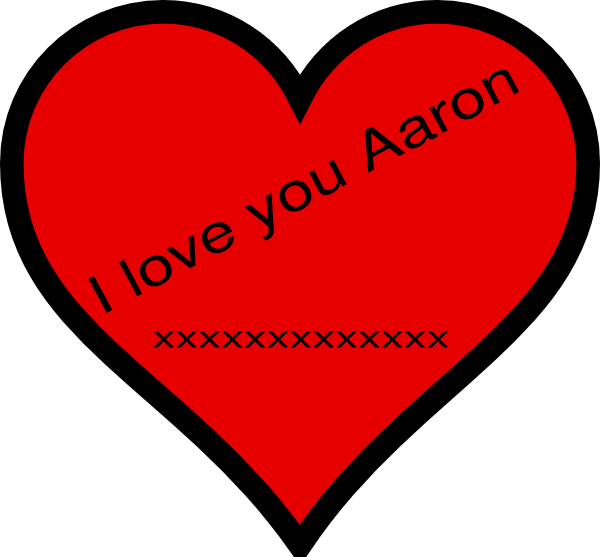 I Love You Aaron Svg Clip Arts - Transparent Background Heart Clipart (600x557), Png Download