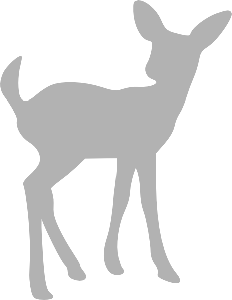 Gray Deer Image Clip Art - Fawn Silhouette (462x597), Png Download