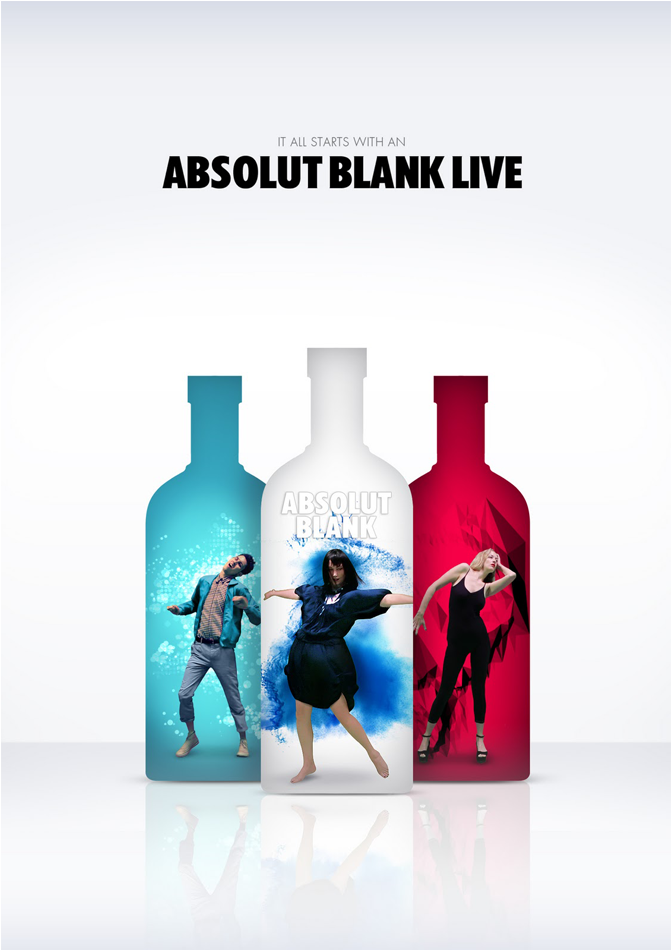 Absolut Blank Live Installation Uses People As Digital - Absolut Publicidad 2013 (832x951), Png Download