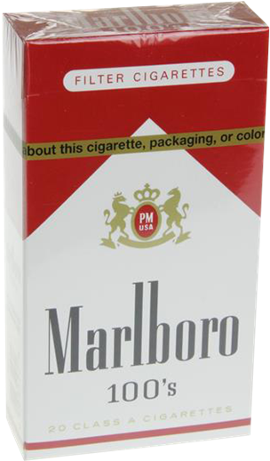 Marlboro Red 100's - Marlboro Red 100s Cigarettes (351x600), Png Download