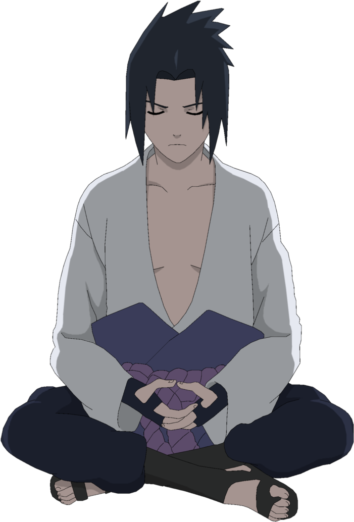 Lineart Colored By Dennisstelly On Deviantart - Naruto Meditation (736x1086), Png Download