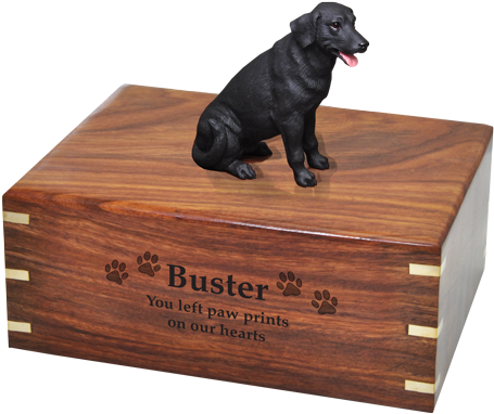 Wholesale Black Lab Dog Figurine With Engraved Urn - Black Lab Cremation Urns (500x500), Png Download