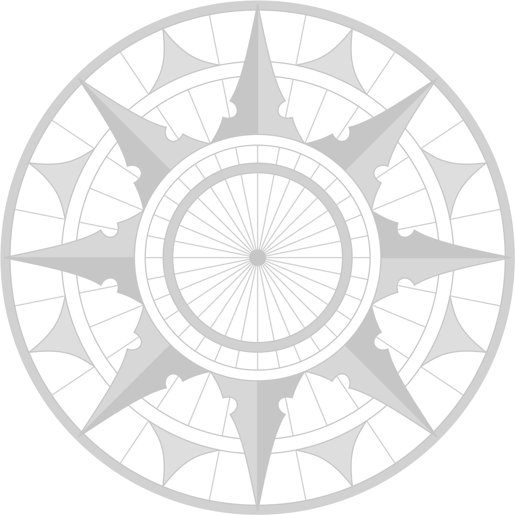 Compass Rose Pale - Compass Rose (1024x1024), Png Download