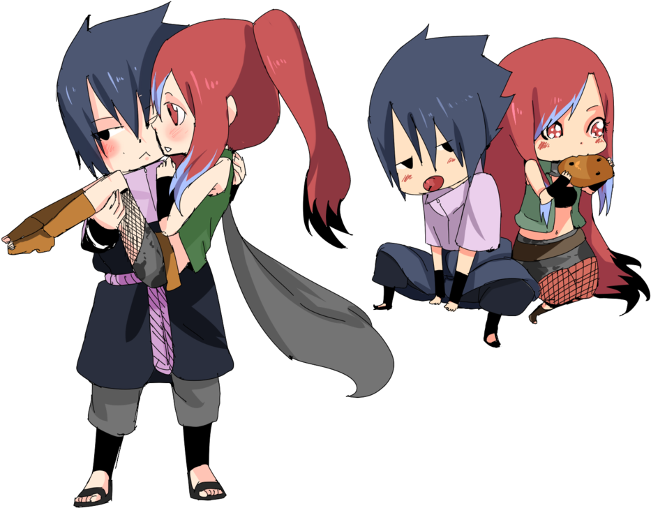 Some Chibis By The Lovely Sh178 Of Bella And Sasuke~ - Cartoon (1024x768), Png Download