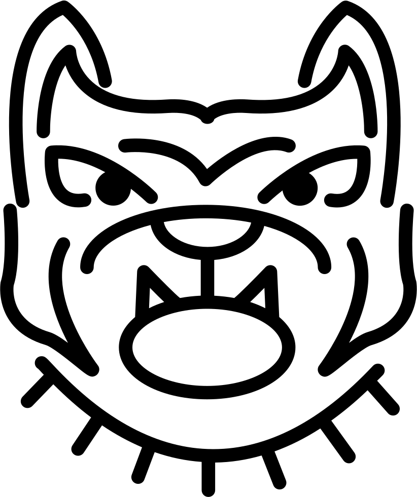 Angry Bulldog Face Outline - Bulldog (822x981), Png Download