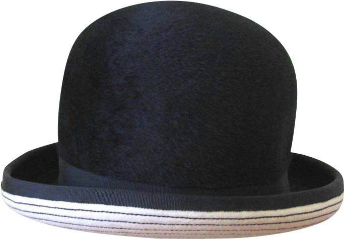 Vintage 1960's Adolfo Realities Black And White Bowler - Fedora (682x682), Png Download
